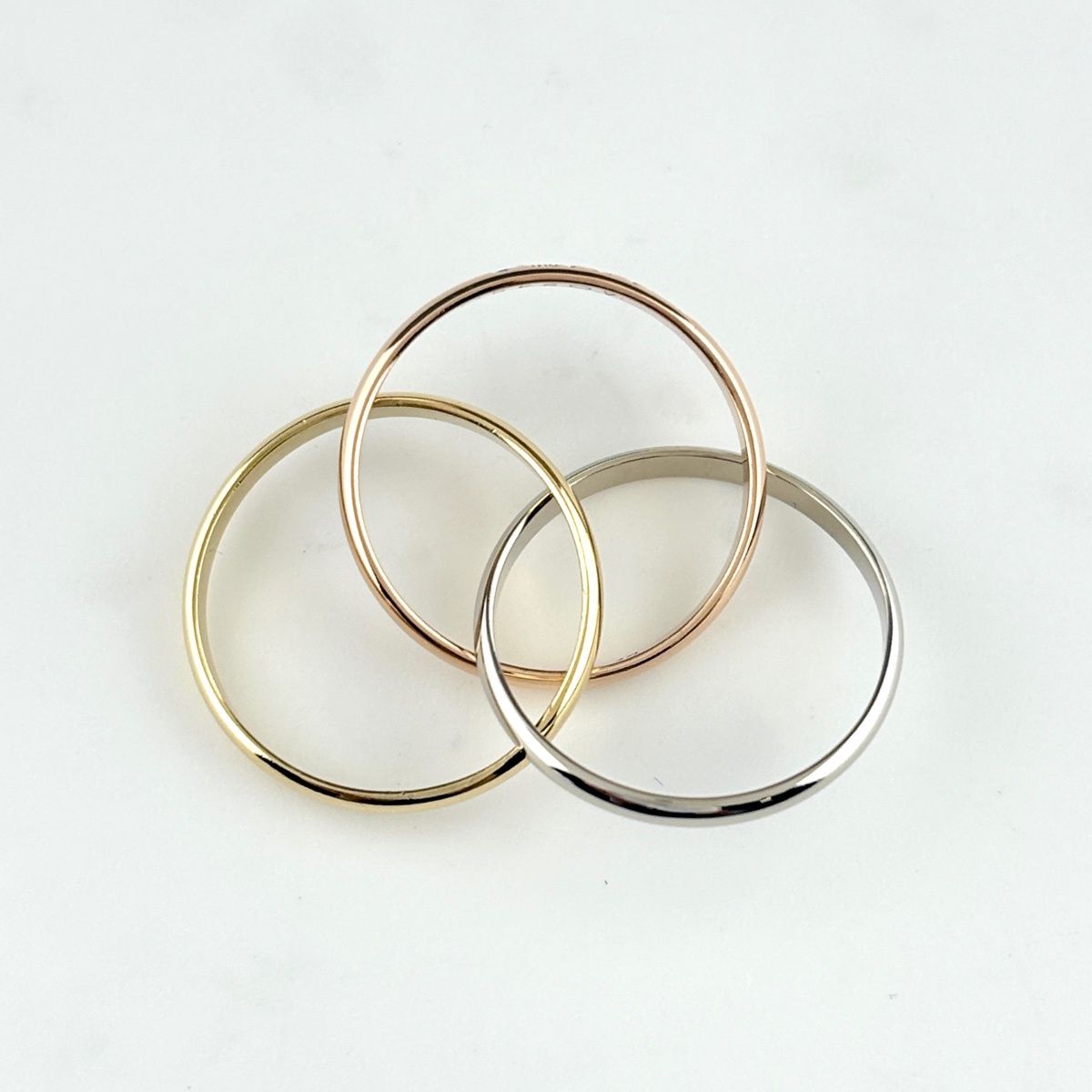 Cartier Trinity Yellow Gold Pink White Ring Three Color — view 3