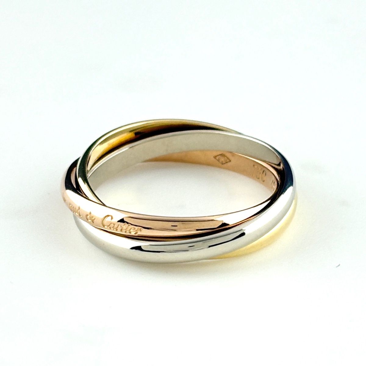 Cartier Trinity Yellow Gold Pink White Ring Three Color — view 2