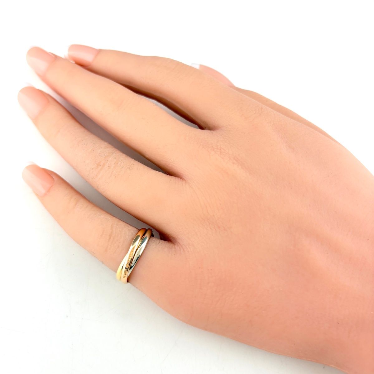 Cartier Trinity Yellow Gold Pink White Ring Three Color — view 4