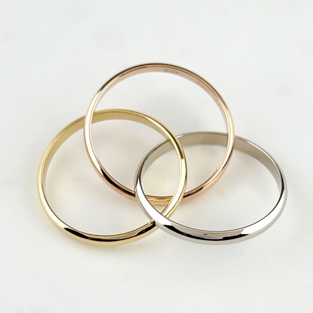 Cartier Trinity Yellow Gold Pink White Ring Three Color — view 3