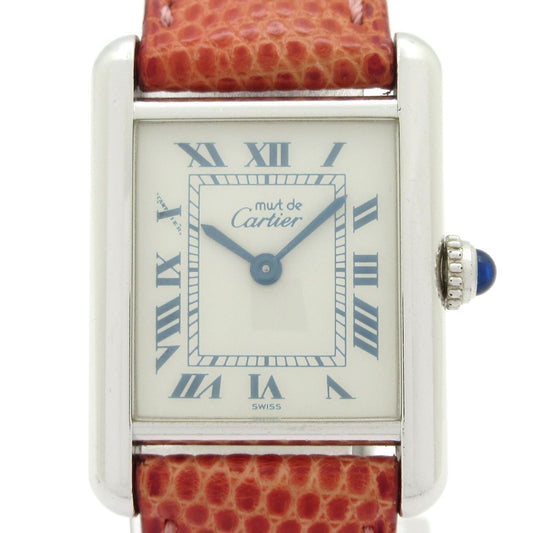 Cartier Watch Must Tank 925 Leather Strap White