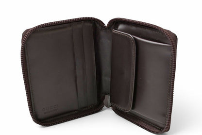 Gucci Coin Purse Card Case Vintage Mini Wallet G Plate Calfskin Brown — view 6