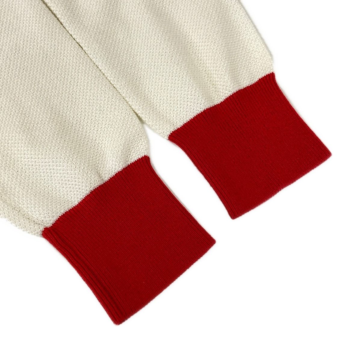 Chanel Cardigan Ivory Red Black Logo Cotton — view 6