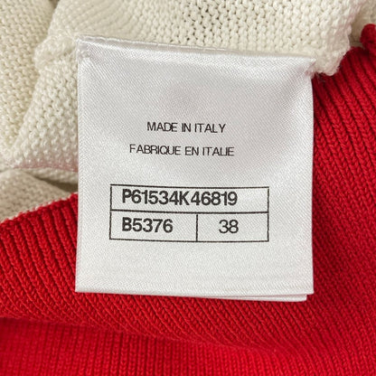Chanel Cardigan Ivory Red Black Logo Cotton — view 4