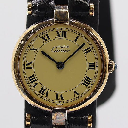 Cartier Must Vendome 925 Sterling Silver Ivory Dial Watch