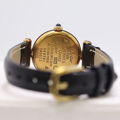 Cartier Must Colisee Vermeil Silver Black Dial Watch — view 4