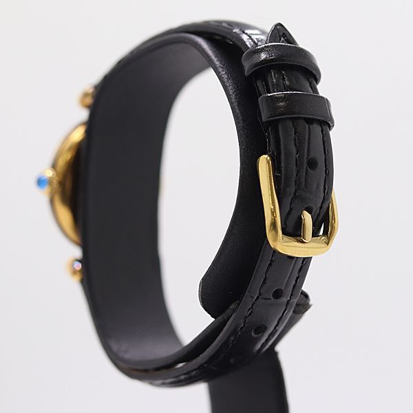 Cartier Must Colisee Vermeil Silver Black Dial Watch — view 3