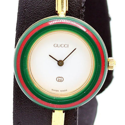 Gucci Change Bezel White Dial Bangle Watch