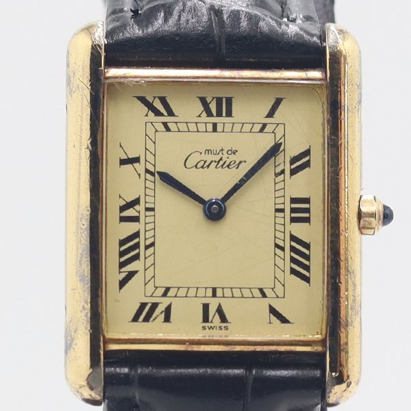 Cartier Must Tank 925 Sterling Silver Ivory Dial Watch