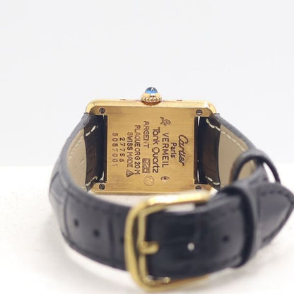 Cartier Must Tank SM 925 Sterling Silver Ivory Dial Watch — view 4