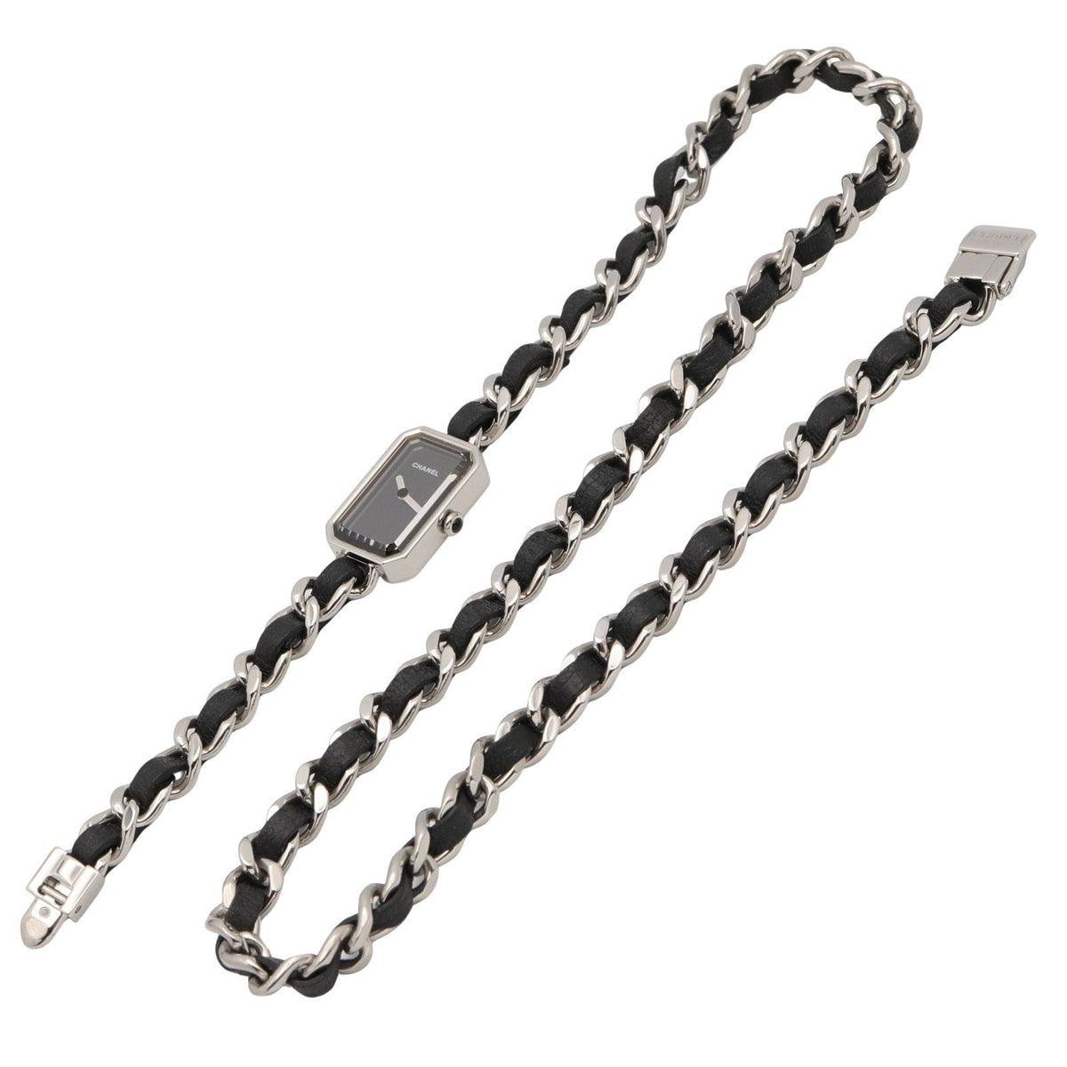 Chanel Watch Premiere Lock Triple Bracelet Black Stainless Steel Leather — view 4