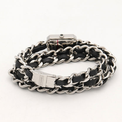 Chanel Watch Premiere Lock Triple Bracelet Black Stainless Steel Leather — view 5