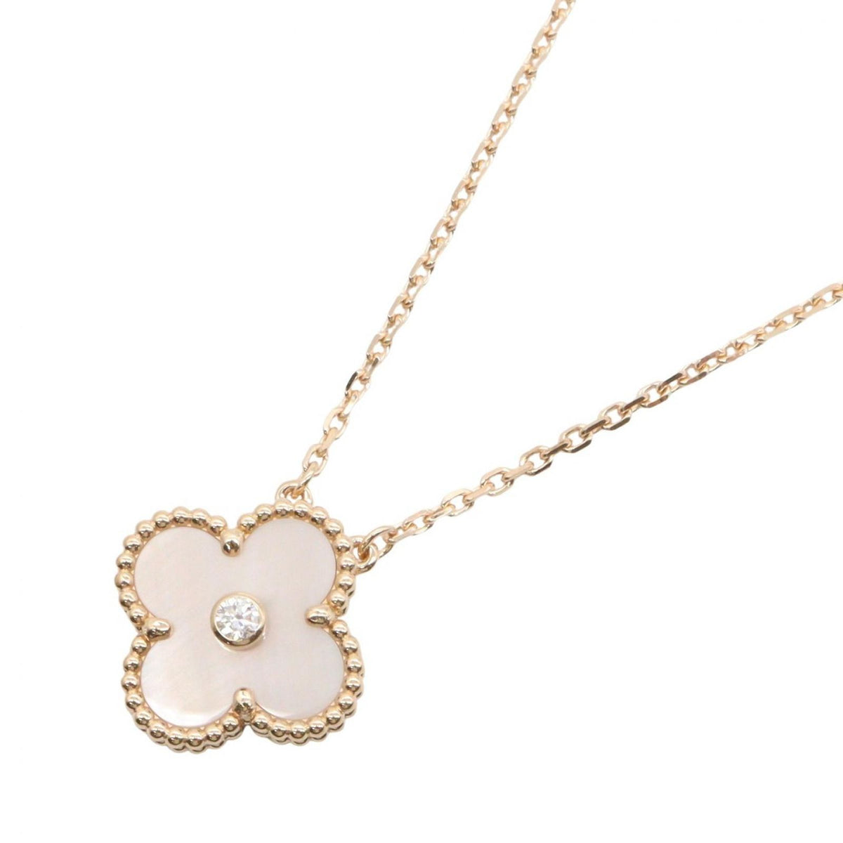 Van Cleef & Arpels Necklace Vintage Alhambra Mother of Pearl 41.5 18k Pink Gold