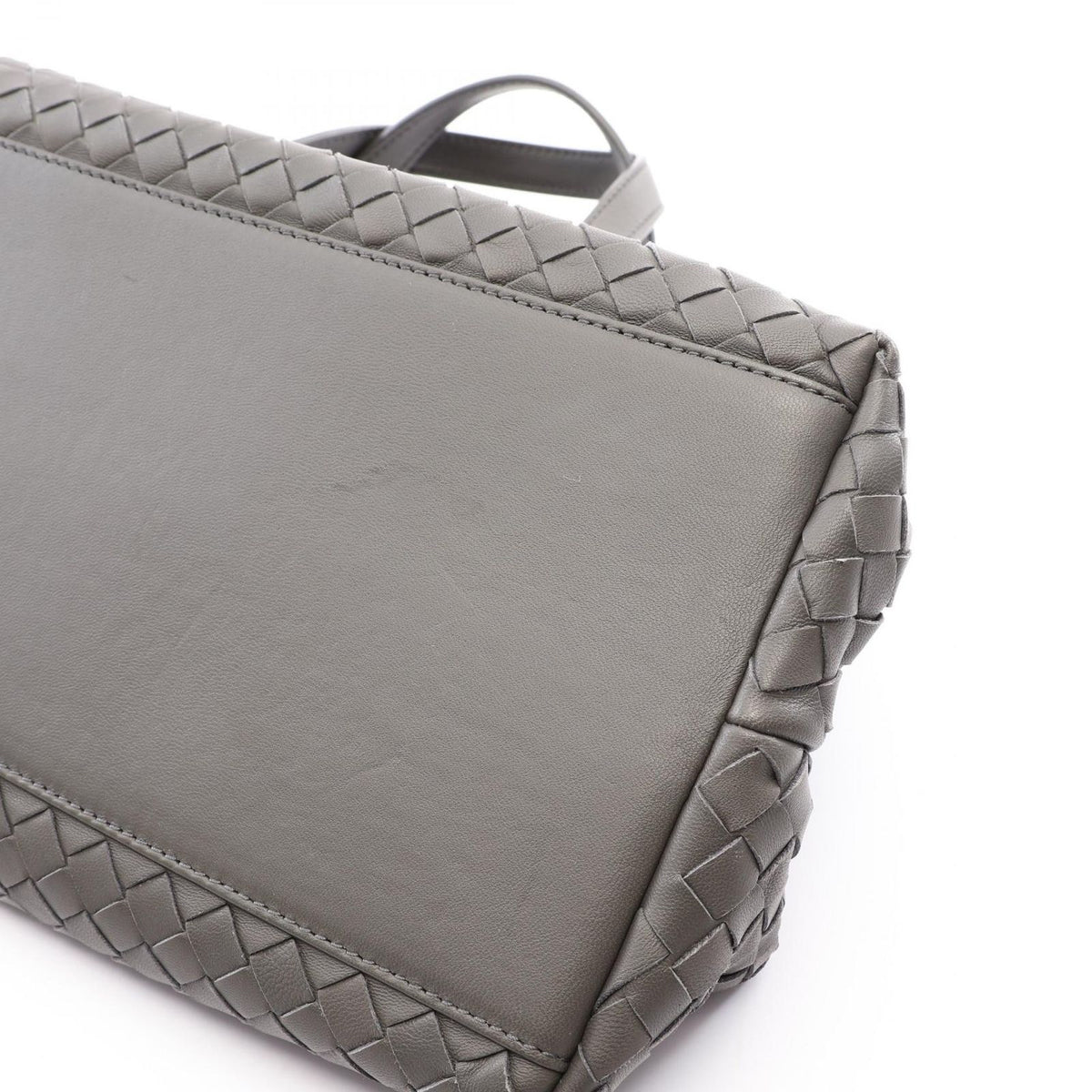 Bottega Veneta Tote Intrecciato 2-Way Gray Leather Handbag — view 6