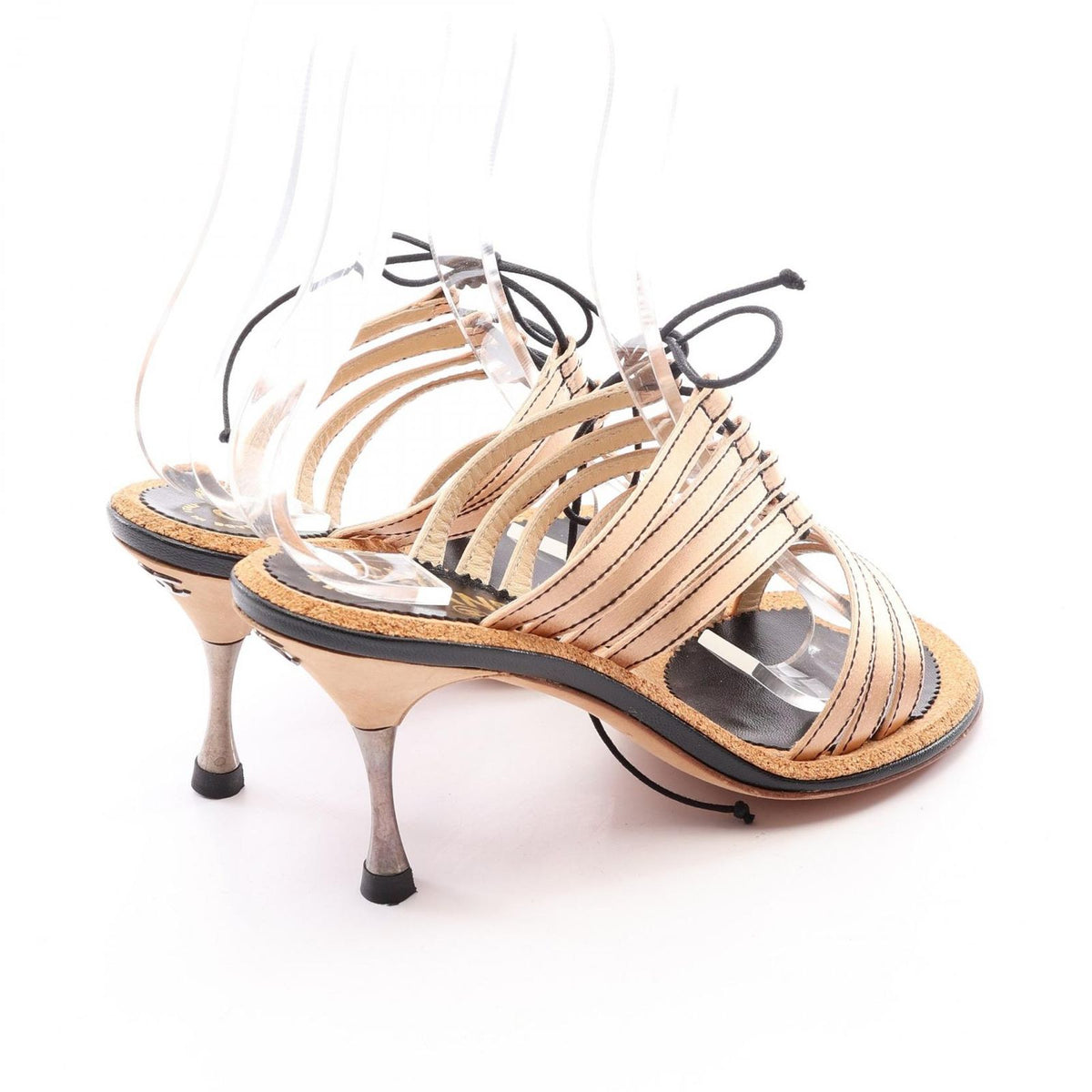 Chanel Mules Lace-up Fabric Sandals — view 2