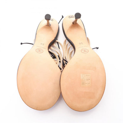 Chanel Mules Lace-up Fabric Sandals — view 4