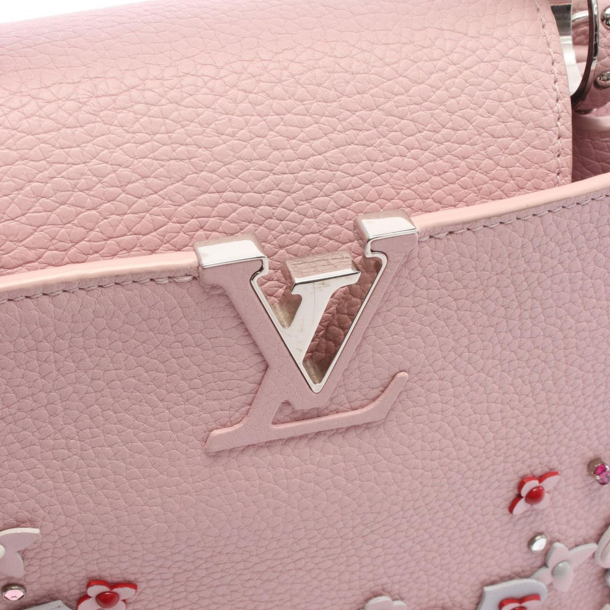 Louis Vuitton Handbag Capucines BB Flower Tinsel 2-Way Rose Ballerine Leather — view 8