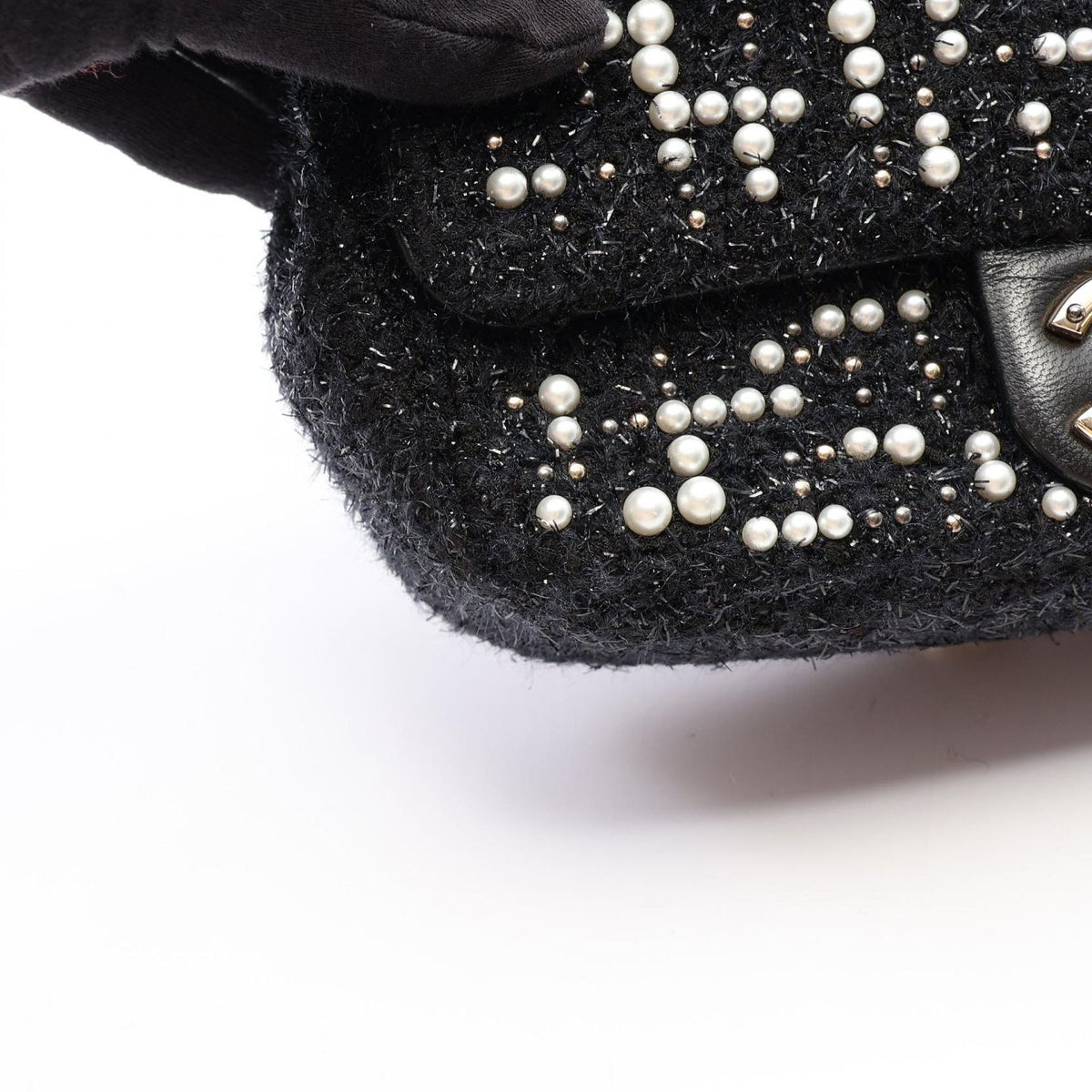 Chanel Shoulder Bag Black Fabric Small Flap Chain — view 7