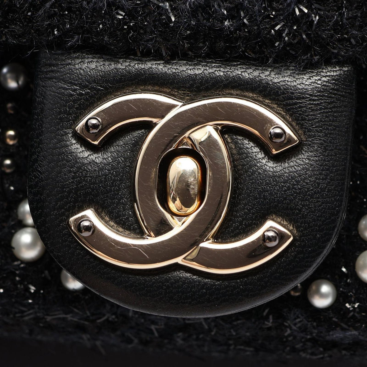 Chanel Shoulder Bag Black Fabric Small Flap Chain — view 6