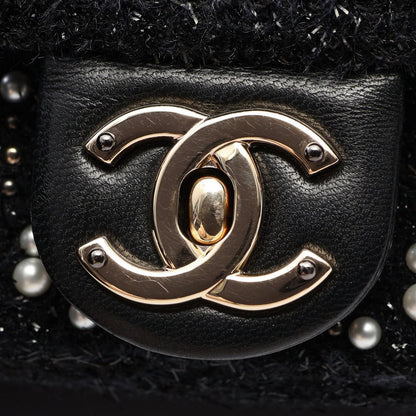 Chanel Shoulder Bag Black Fabric Small Flap Chain — view 6