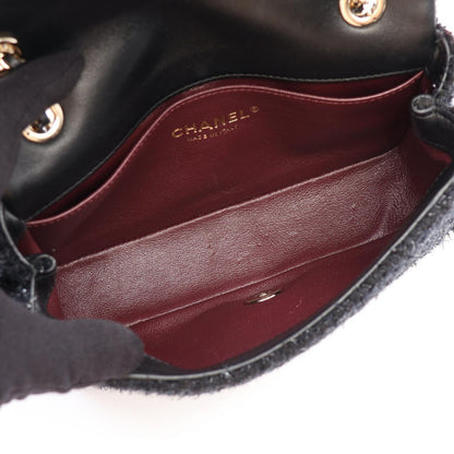 Chanel Shoulder Bag Black Fabric Small Flap Chain — view 3
