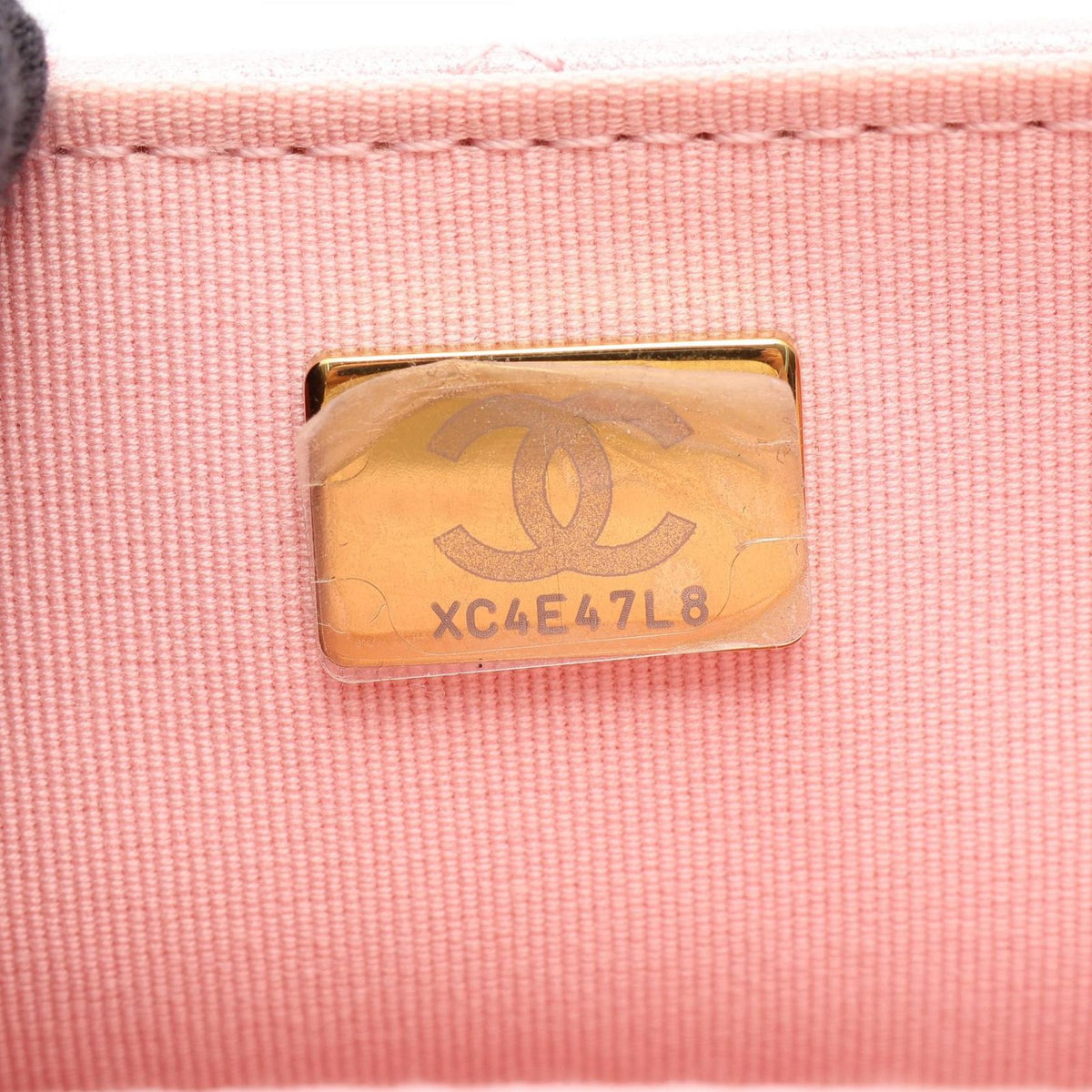 Chanel Shoulder Bag Quilted Top Handle 2-Way Pearl Pink Fabric Chain — view 5