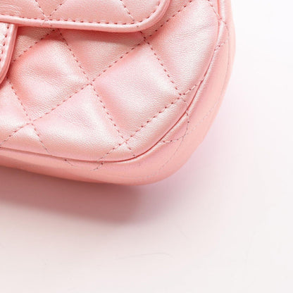 Chanel Shoulder Bag Quilted Top Handle 2-Way Pearl Pink Fabric Chain — view 8
