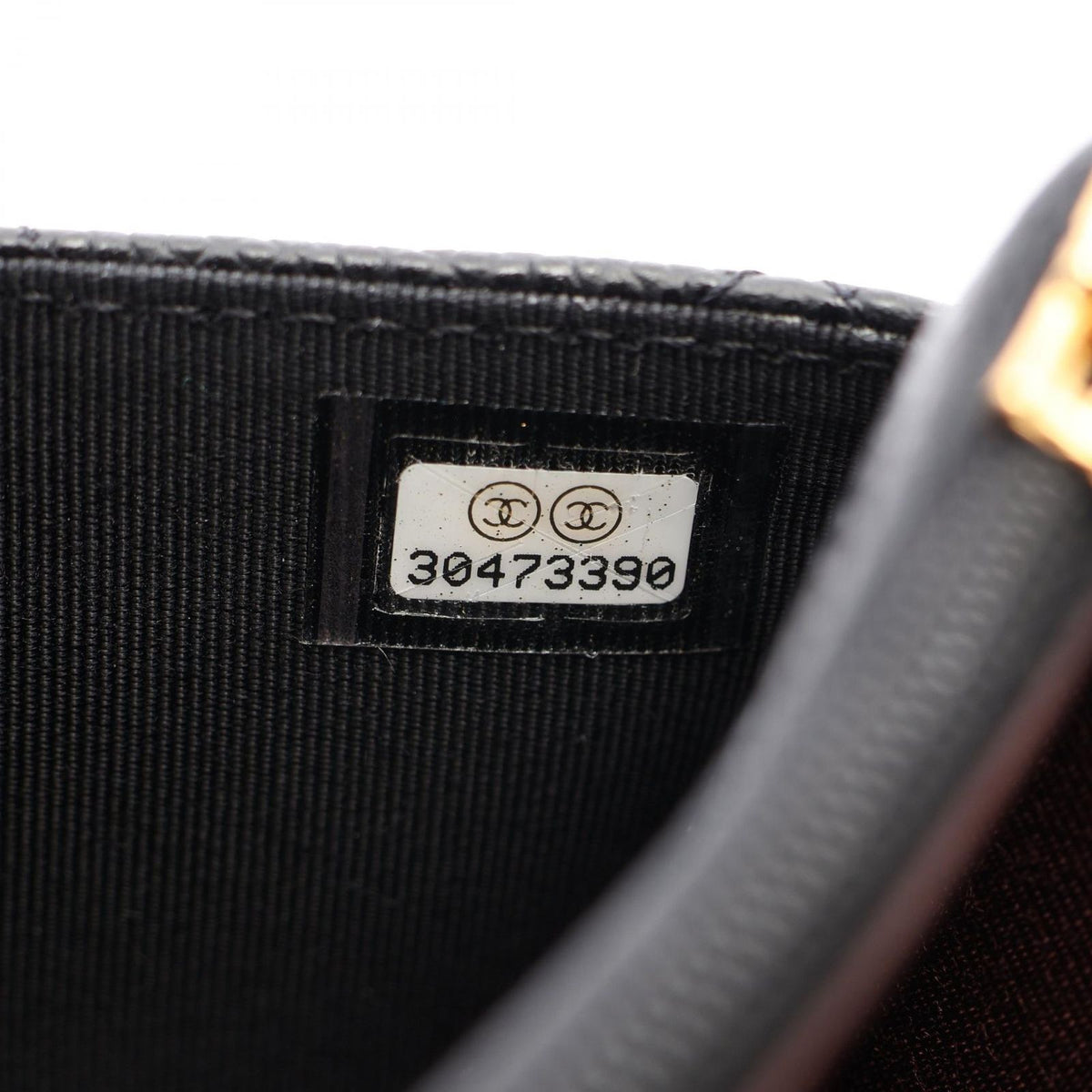 Chanel Shoulder Bag Quilted Black Caviar Leather Chain Wallet — view 6