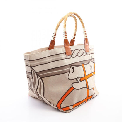 Hermes Tote Bag Steeple 31 Ecru Fauve Canvas Leather — view 2