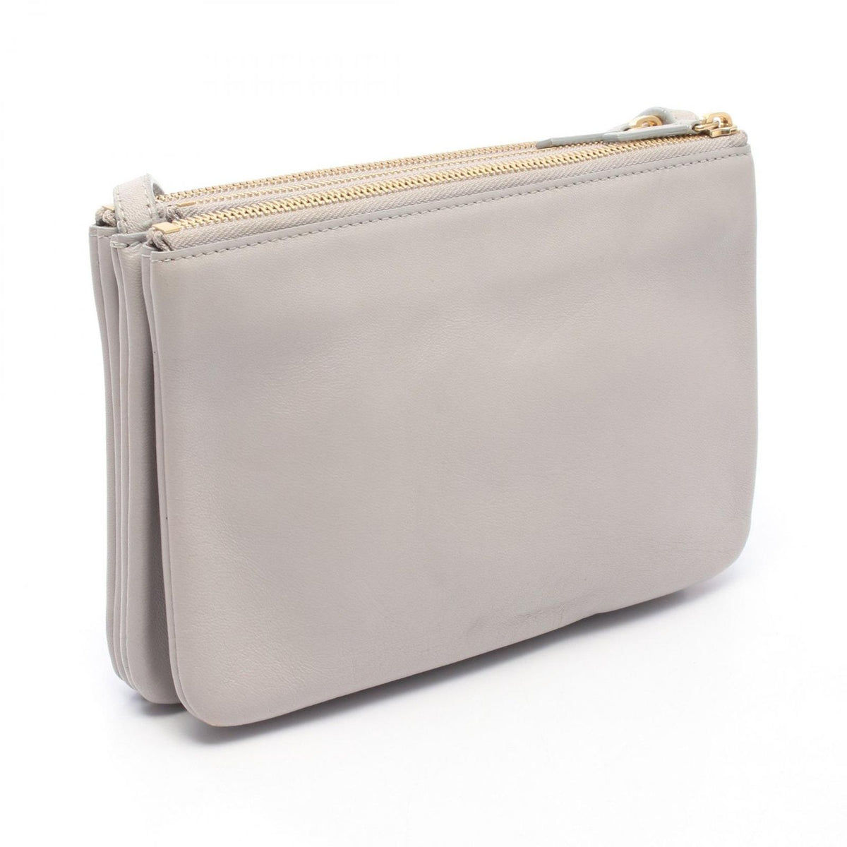 Celine Shoulder Bag Trio Small Gray Leather — view 2