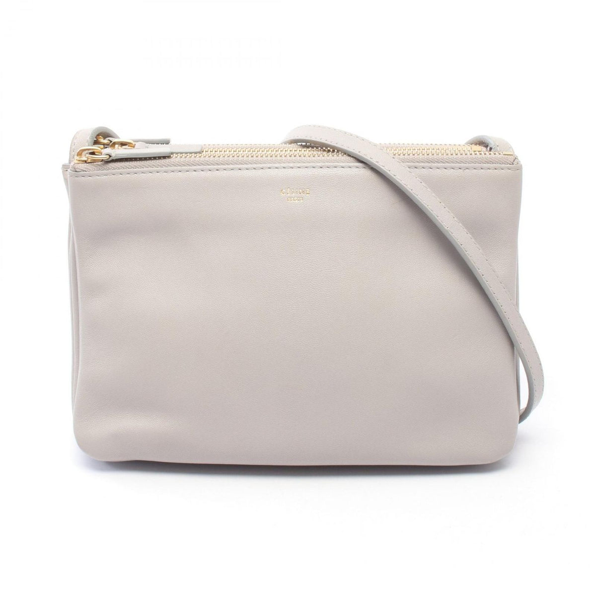 Celine Shoulder Bag Trio Small Gray Leather