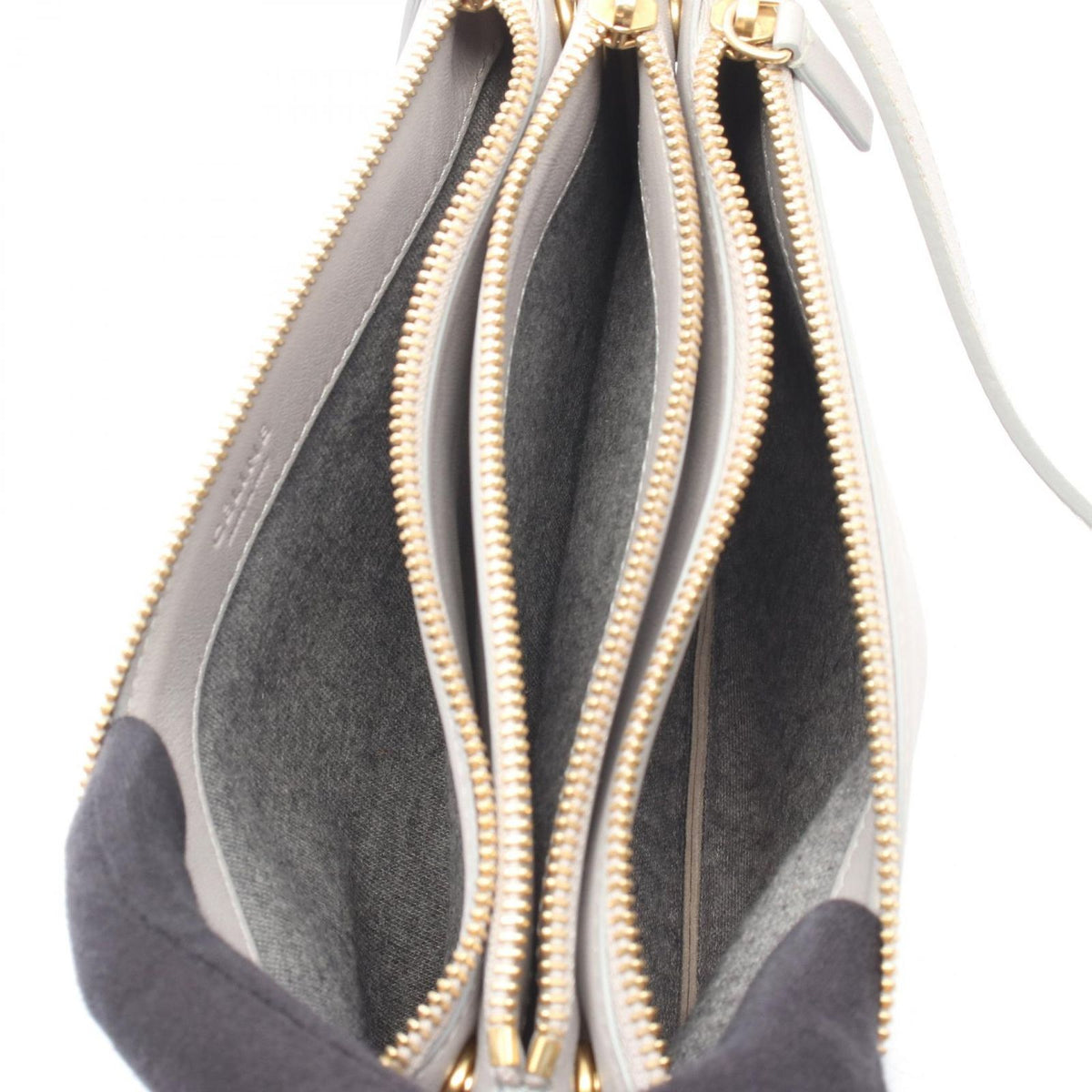 Celine Shoulder Bag Trio Small Gray Leather — view 3