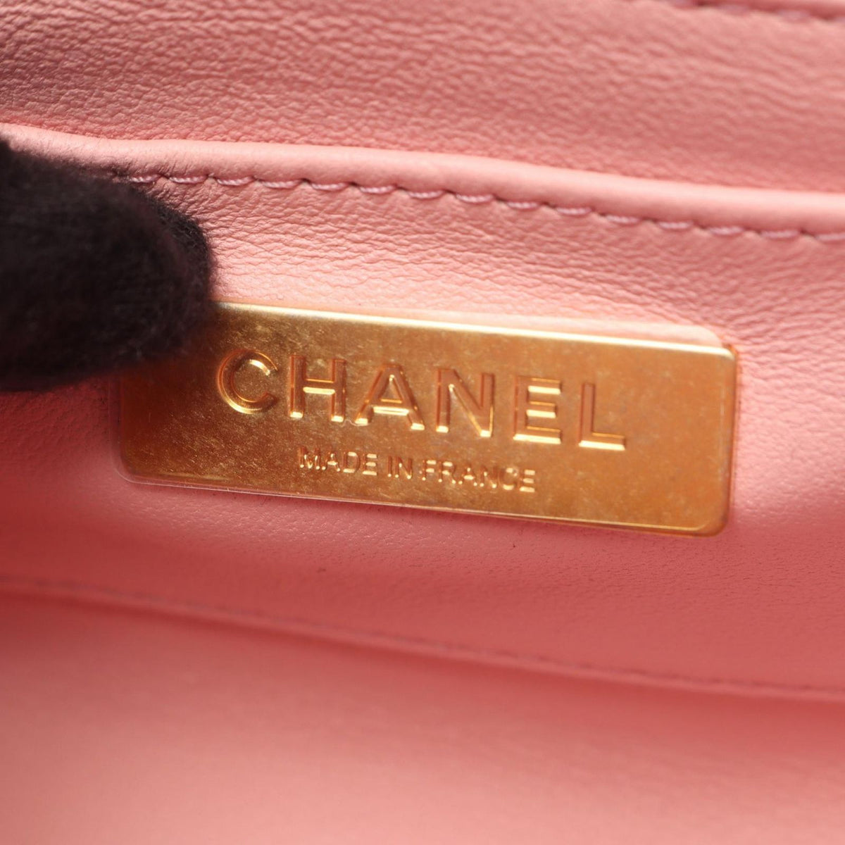 Chanel Shoulder Bag Quilted Vanity 2-Way Pink White Fabric Leather Small Chain — view 4
