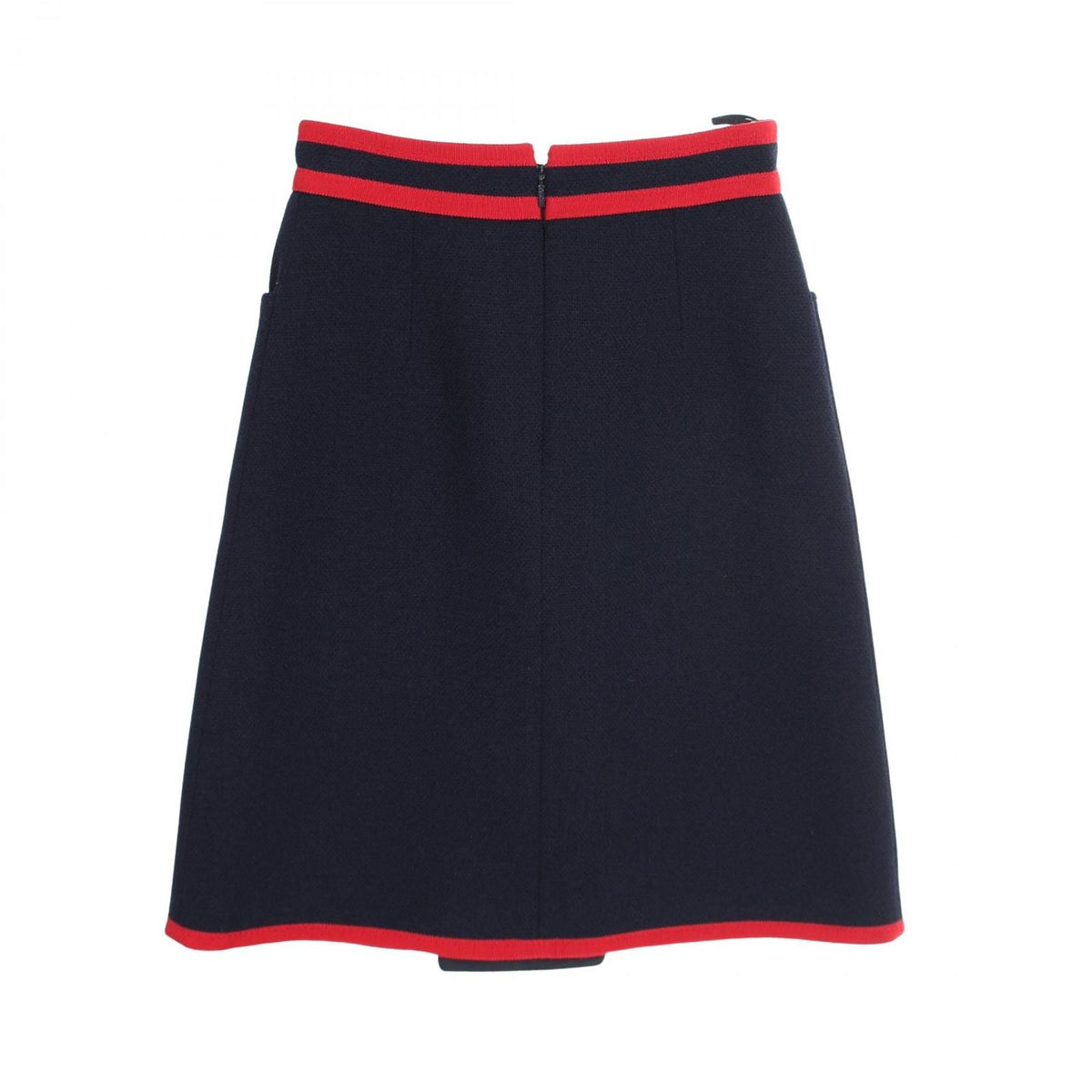 Gucci Skirt Cat Head Button Navy Wool — view 2