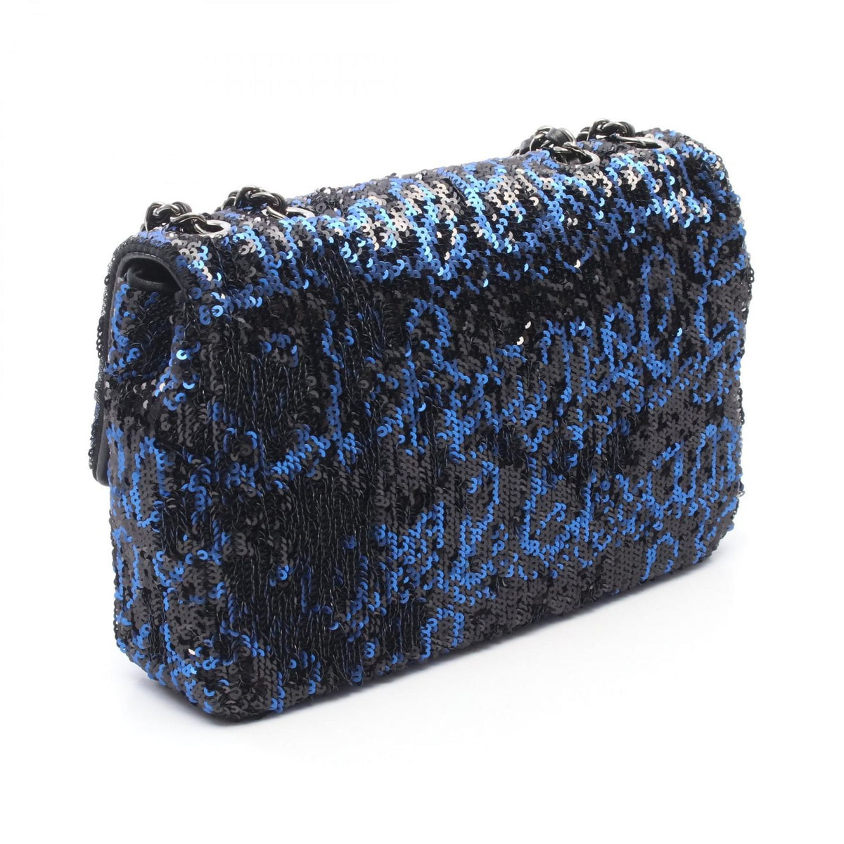 Chanel Shoulder Bag Mini Quilted 20 Black Blue Leather Chain — view 2