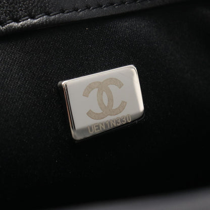 Chanel Shoulder Bag Mini Quilted 20 Black Blue Leather Chain — view 5
