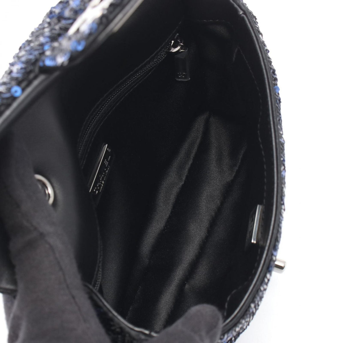 Chanel Shoulder Bag Mini Quilted 20 Black Blue Leather Chain — view 3