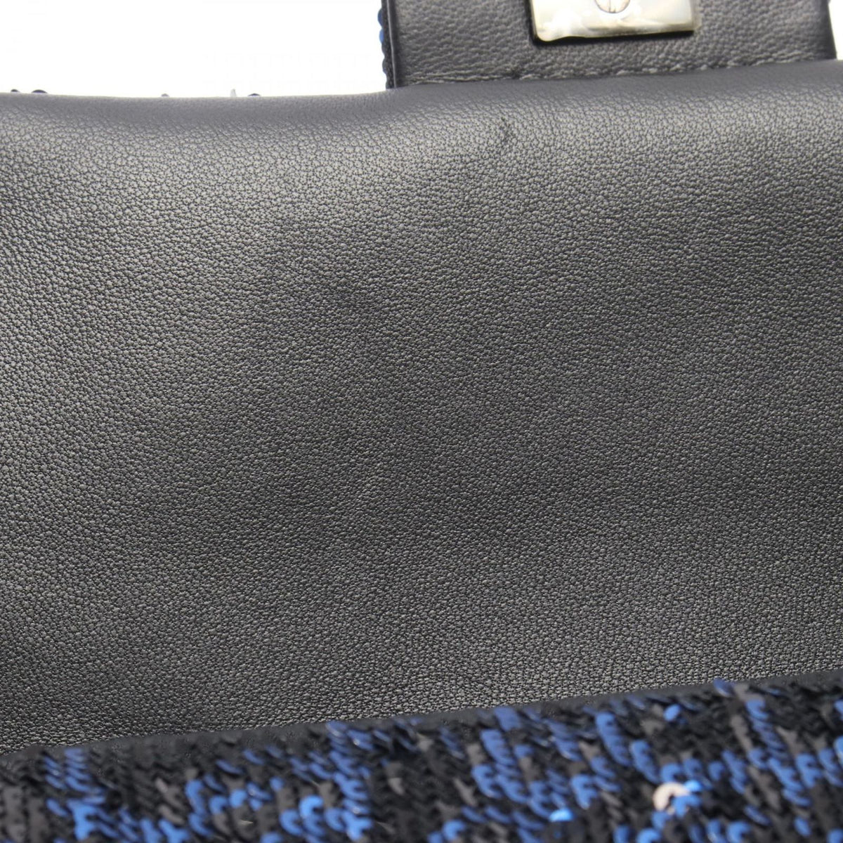 Chanel Shoulder Bag Mini Quilted 20 Black Blue Leather Chain — view 6