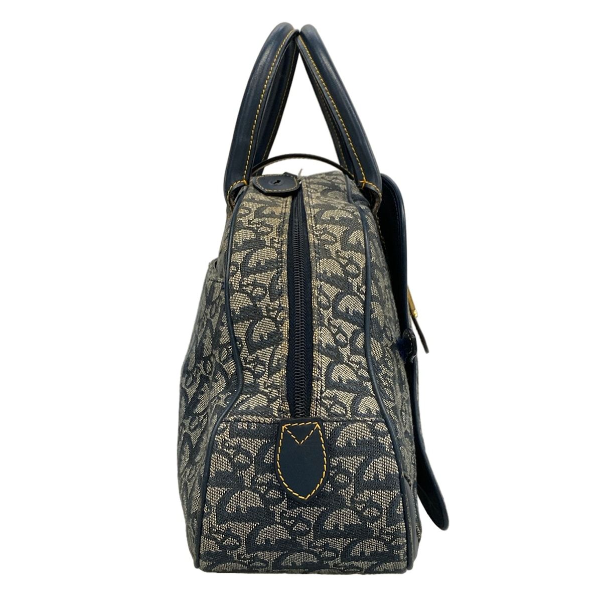 Dior Handbag Double Saddlebag White Navy Leather — view 2
