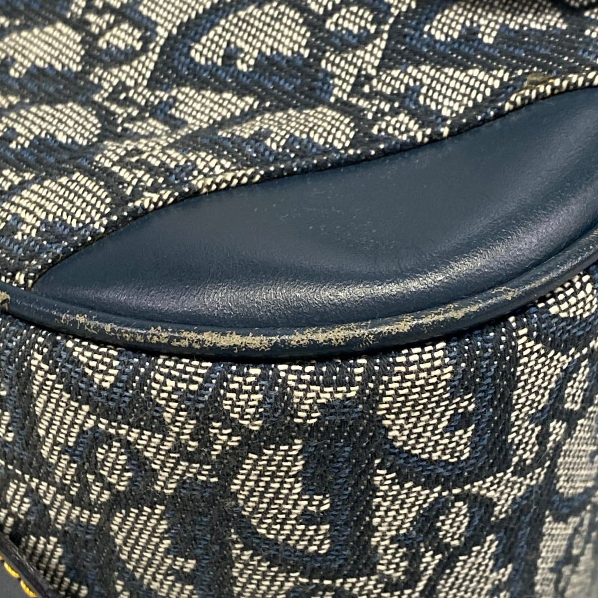 Dior Handbag Double Saddlebag White Navy Leather — view 6