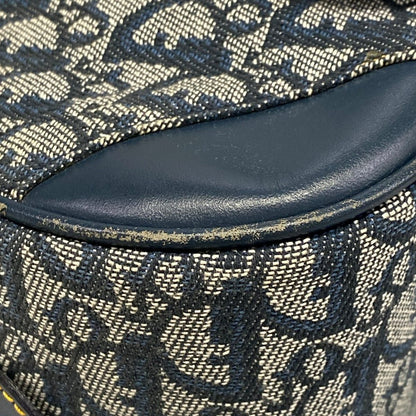 Dior Handbag Double Saddlebag White Navy Leather — view 6