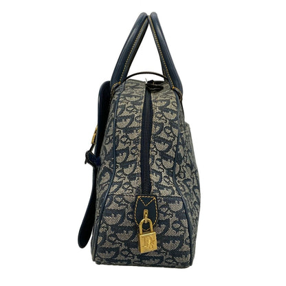 Dior Handbag Double Saddlebag White Navy Leather — view 4