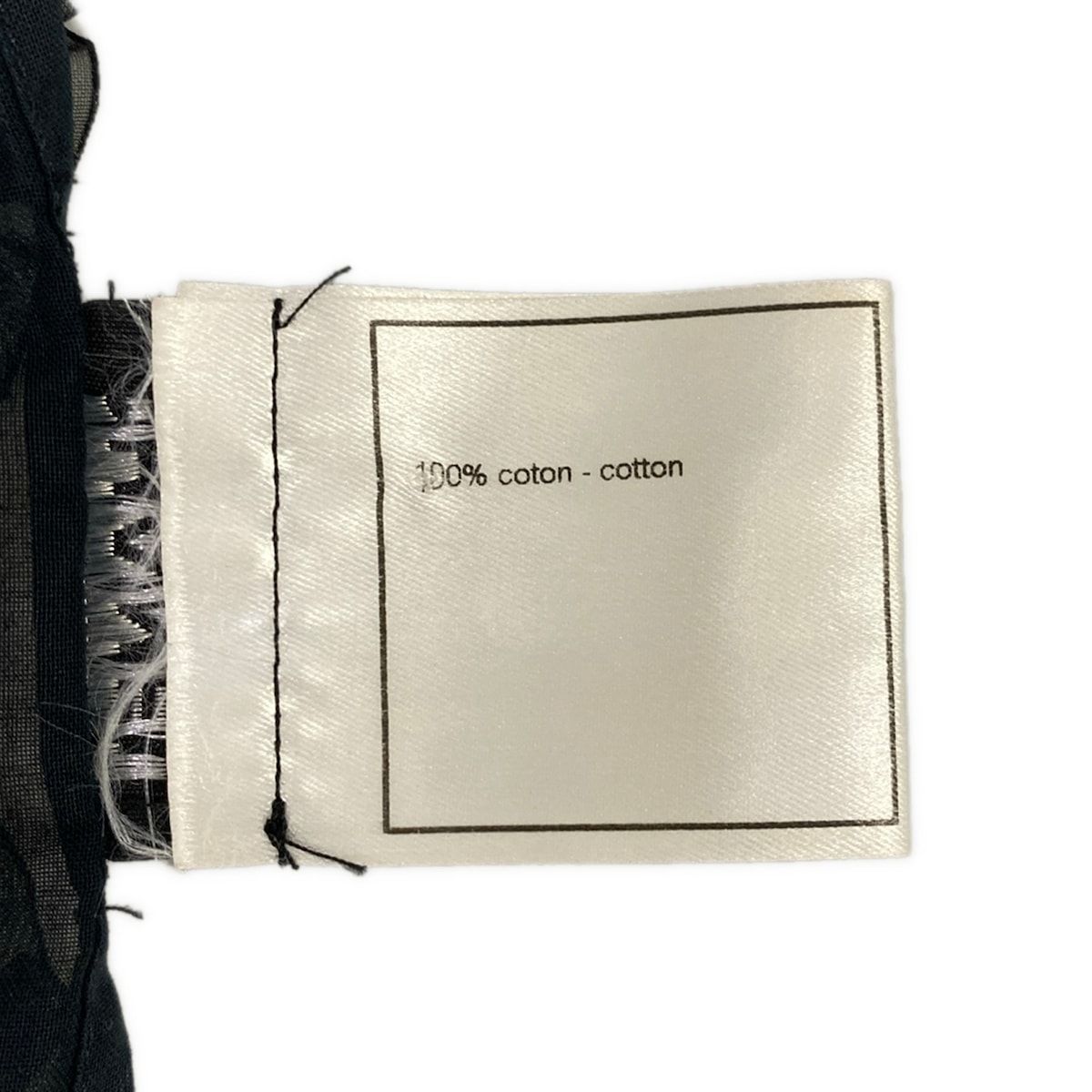 Chanel Shawl 34 Black Frill Cotton Scarf — view 4