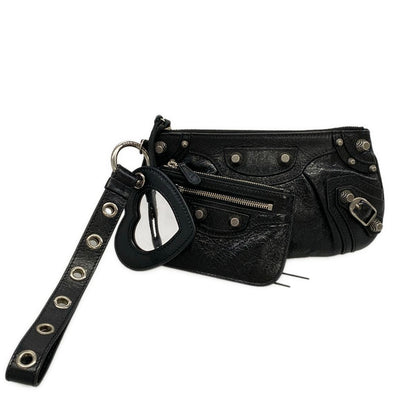 Balenciaga Clutch Le Cagole Black Leather