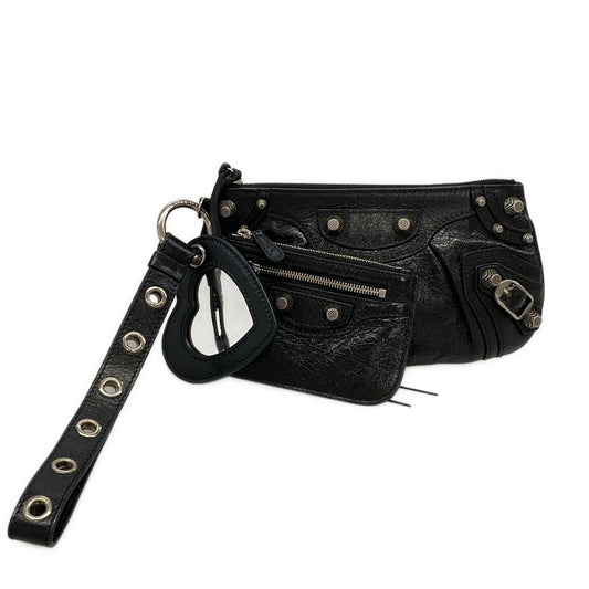 Balenciaga Clutch Le Cagole Black Leather