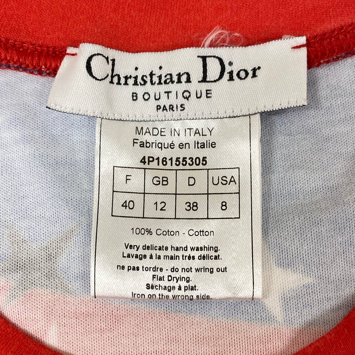 Dior Tank Top Red Yellow Multi Cotton — view 3