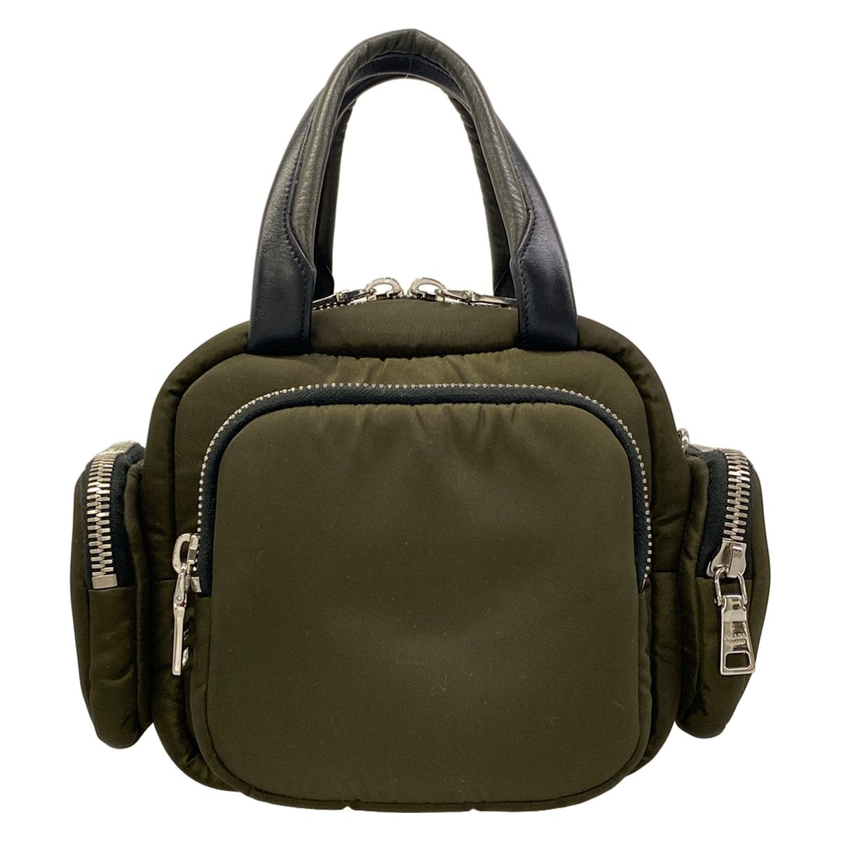 Prada Handbag Khaki Black Leather — view 3