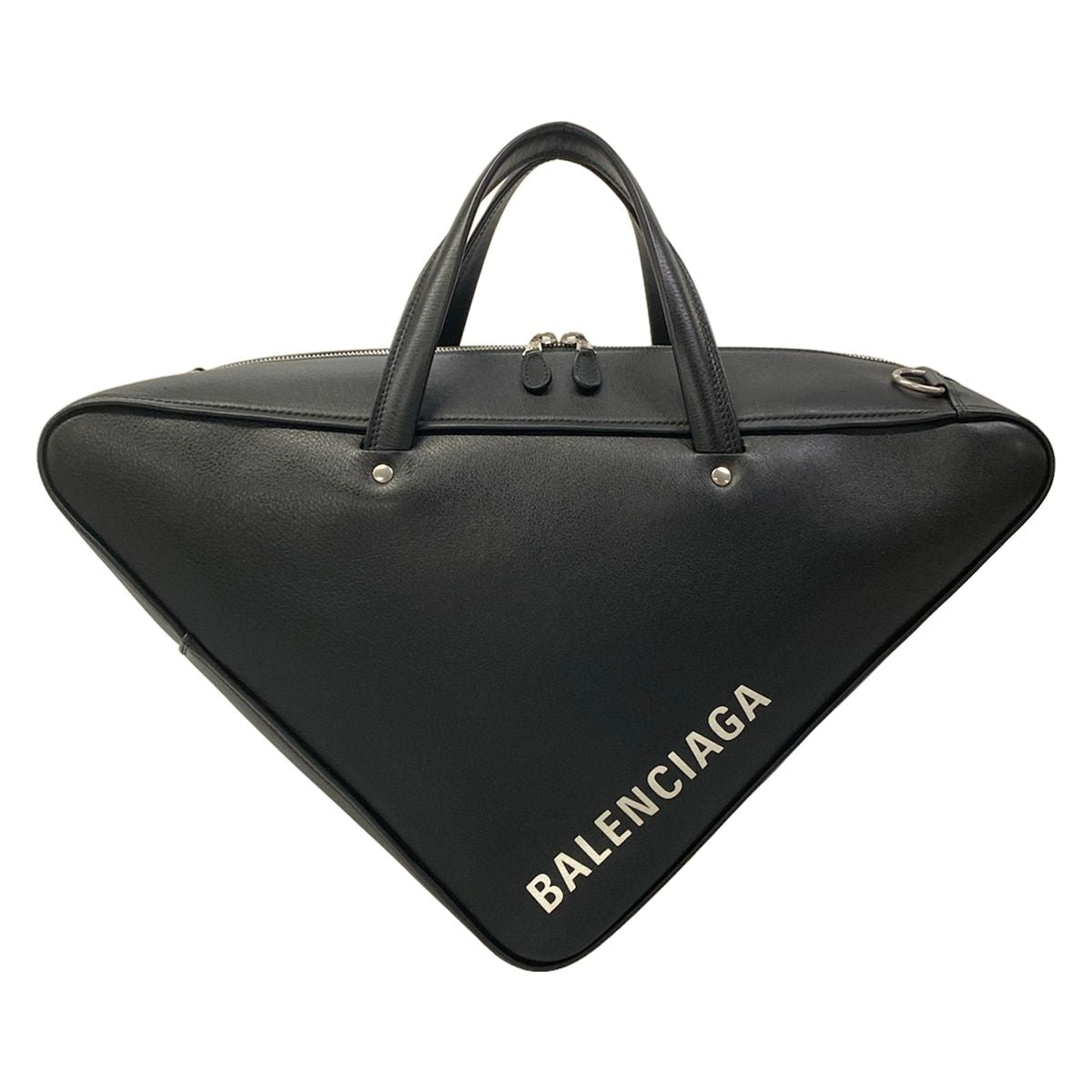Balenciaga Handbag Triangle Duffle M Black Leather