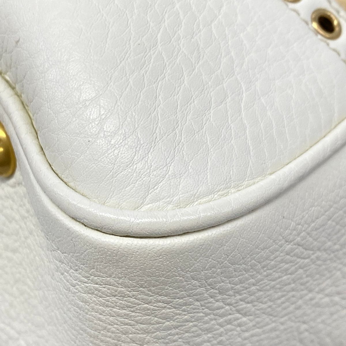Prada Handbag Beige White Kiss Lock Leather Tag — view 6