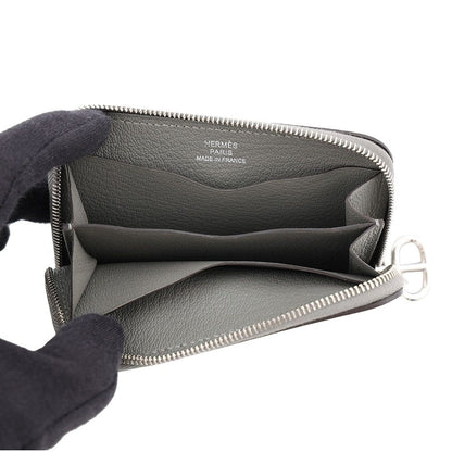 Hermes Coin Purse Zipengo Compact Gris Meyer Silver Evercolor — view 4